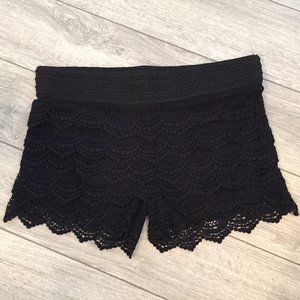 Canclay Black Layered Lace Festival Shorts